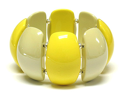 Acryl noble 2 tone color double stretch bracelet