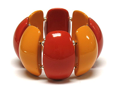 Acryl noble 2 tone color double stretch bracelet 