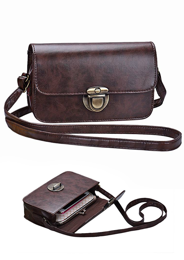 Pu leather shoulder crossbody messenger bag