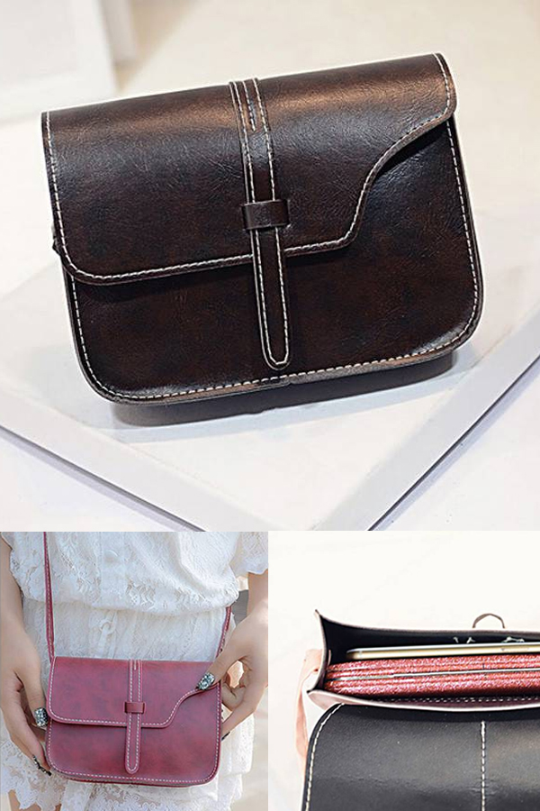 Pu leather mini crossbody shoulder bag