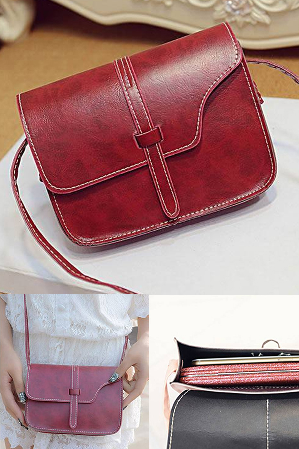 Pu leather mini crossbody shoulder bag