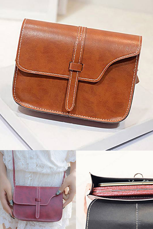 Pu leather mini crossbody shoulder bag