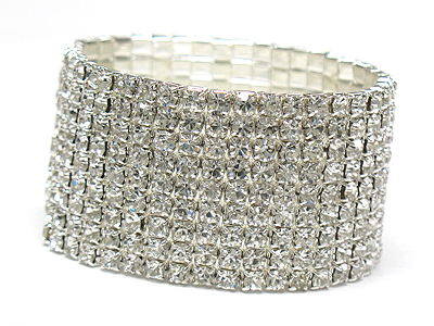 Rhinestone 9 row stretch bracelet