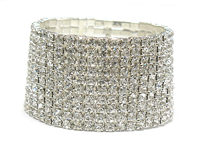 Rhinestone 10 row stretch bracelet