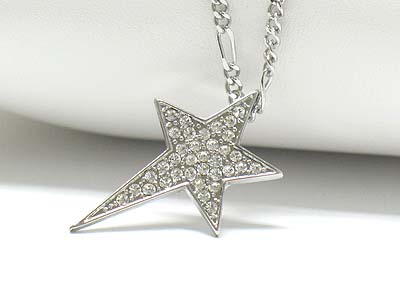 Crystal stud star pendant necklace