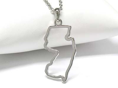 Metal new jersey map pendant necklace