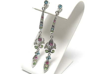 Austrian crystal linear drop earring