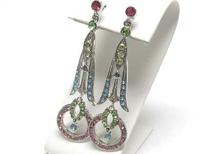 Austrian crystal combination drop earring