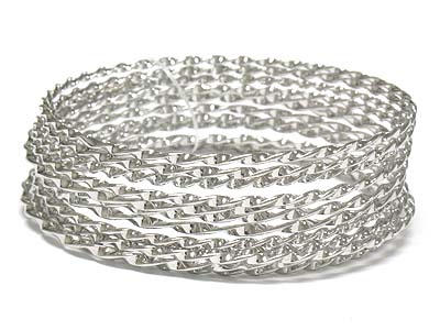 Multi row twist metal bangle