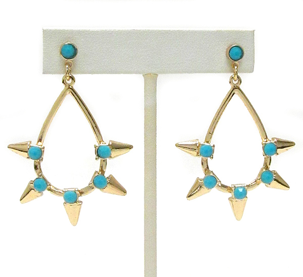 Teardrop and spick deco earring