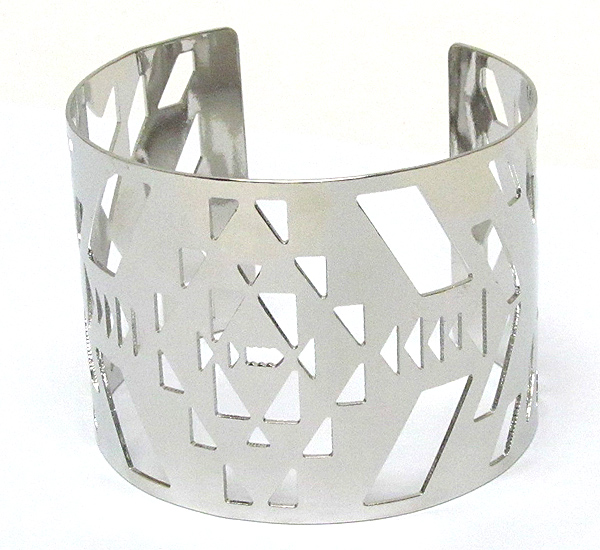 Multi triangular deco filigree metal bracelet