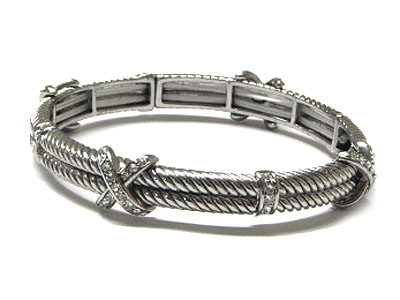 Crystal cable metal casting bracelet