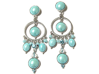 Formica stone and beads drop earring earring