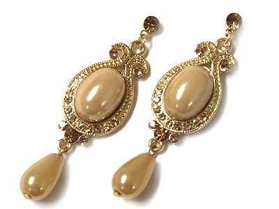 Formica stone and beads drop earring earring