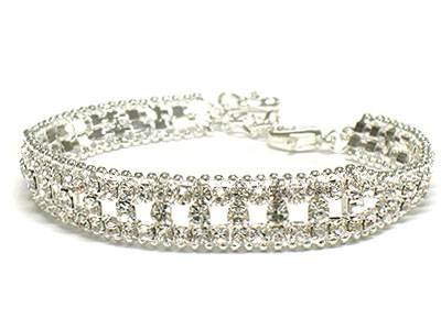 Boutique style double crystal line bracelet