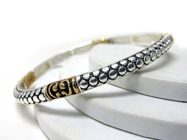 Designer style thin metal stretch bracelet