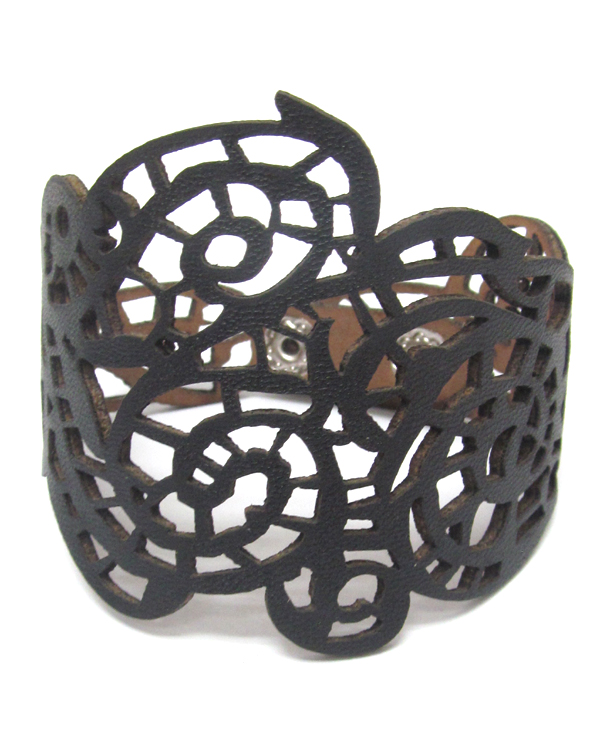 Cut out leather wristbad bracelet