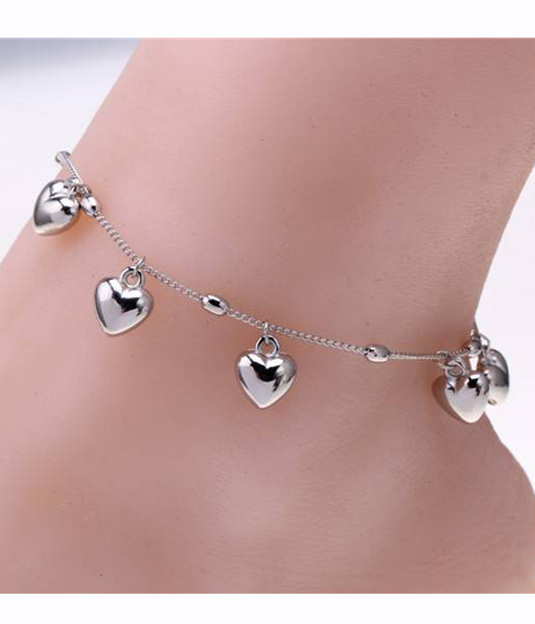 Hearts dangle anklet