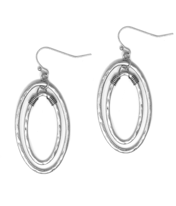 Double oval dangle earring