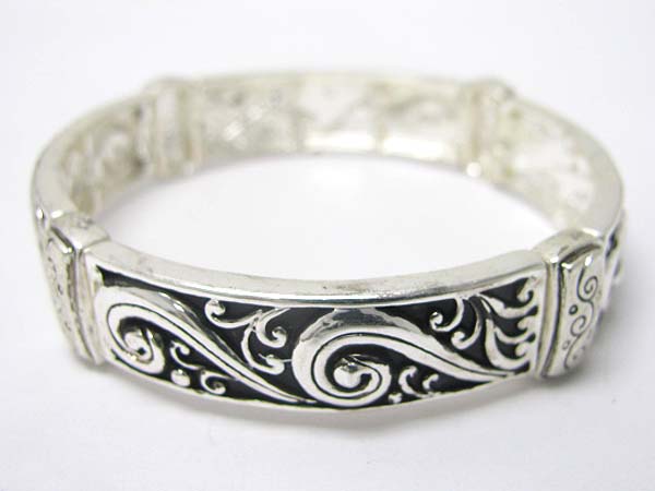 Casting metal filigree stretch bracelet