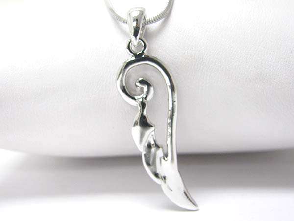 Made in korea whitegold plating wing pendant necklace