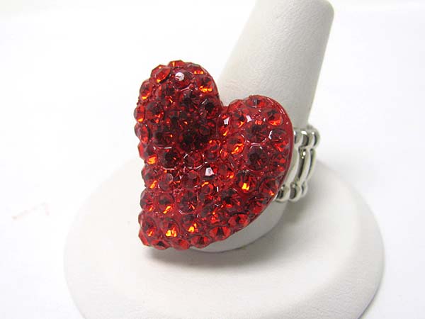 Crystal heart stretch ring