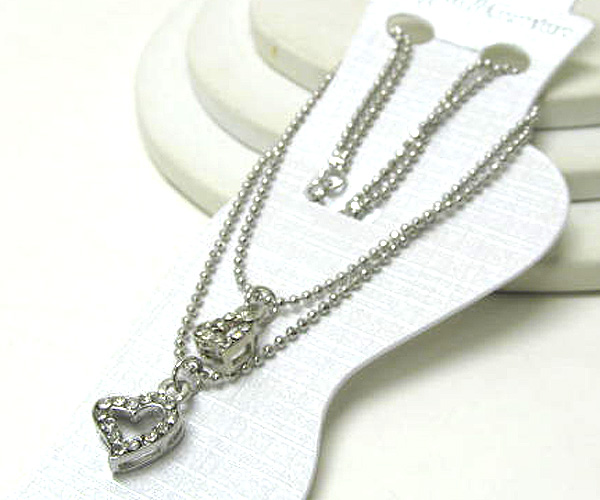 Crystal deco double heart anklet