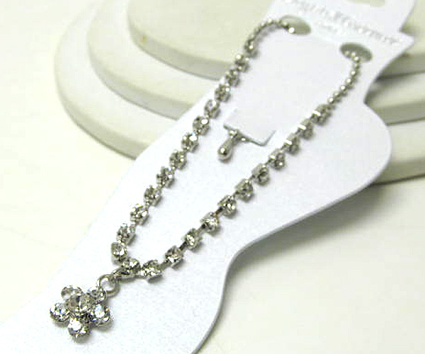 Crystal deco one line drop with flower anklet