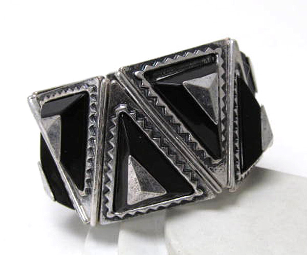 Metal triangle patern and acryl fashion stretch bracelet