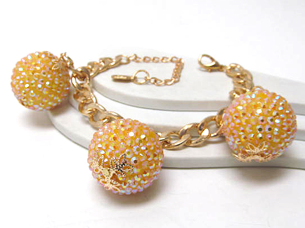 Crystal fashion disco balls chain bracelet