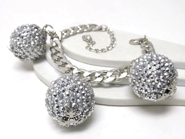 Crystal fashion disco balls chain bracelet