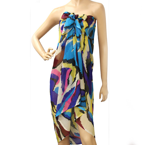 100% polyester wave abstract spring pareo