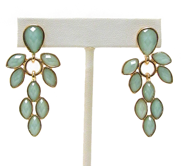 Facet acrylic stone drop earring