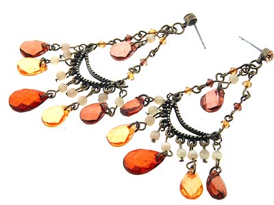 Vintage look glass beads drop earring