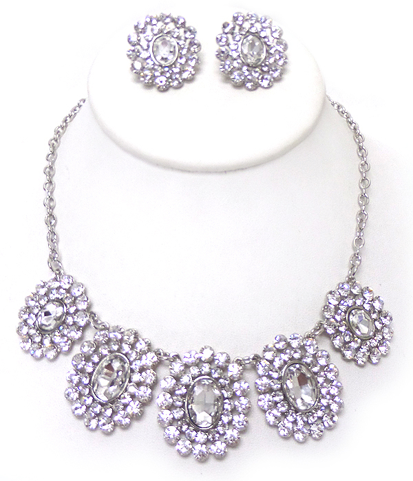 Luxury class victorian style and austrian crystal party necklace set