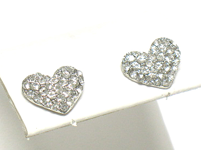 Crystal heart stud earring