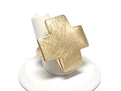 Scratch metal cross ring - adjustable - brass metal