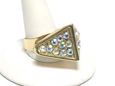 Crystal protruding style adjustable size ring