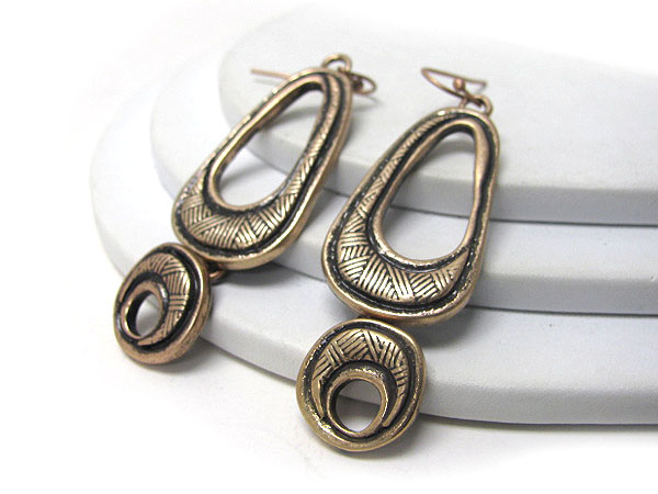 Textured metal art earring