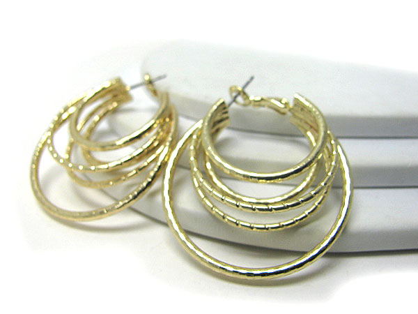 Multi metal hoop earring - hoops