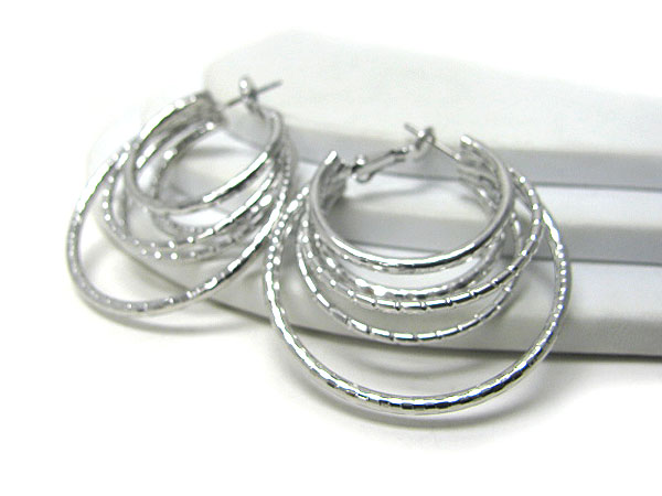 Multi metal hoop earring - hoops