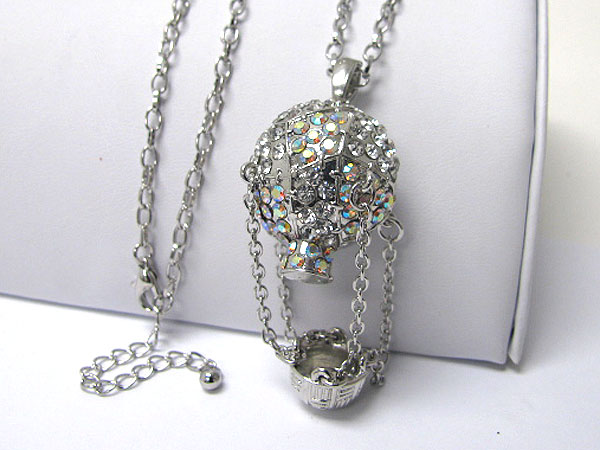 Crystal stud 3d balloon long necklace