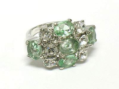 Crystal bundles boutique style ring