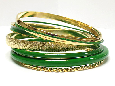 Multi seperate mixed pastel tone enamel and metal bangles