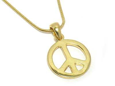 Simple style small peace pendant necklace