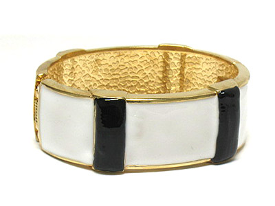 Two tone color enamel bracelet