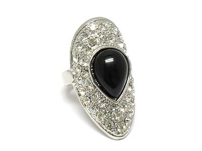 Boutique style paved crystal  ring