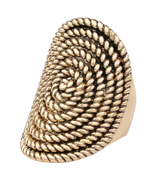 Swirl glam punk rock ring