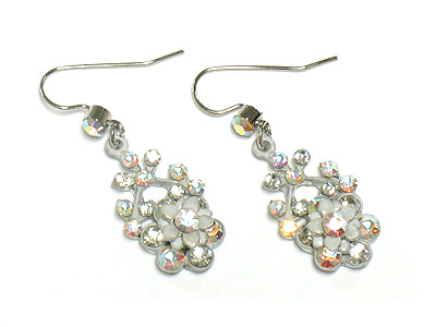 Crystal flower drop earring