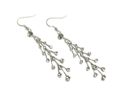 Multi crystal ball drop earring